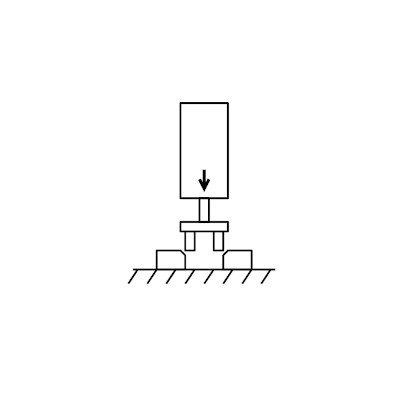 Schematic icon of a pressing application using a linear actuator