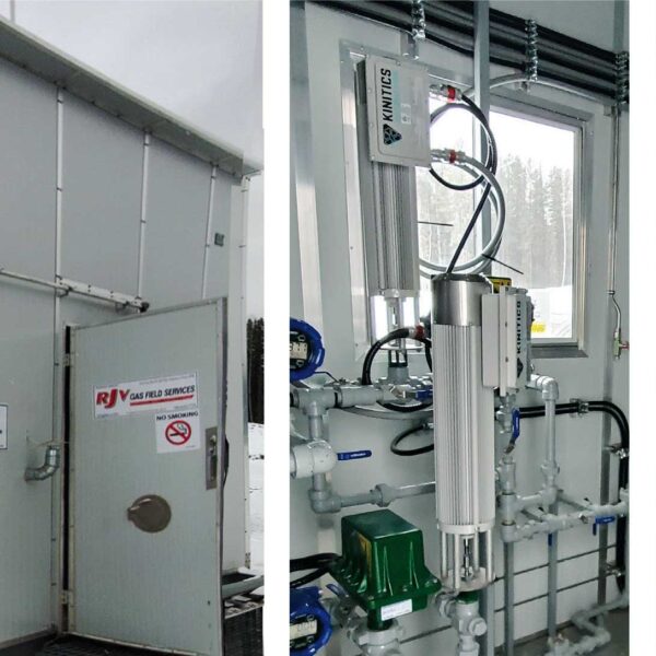 KVA38 methane service installation photos, equipment enclosure and actuator