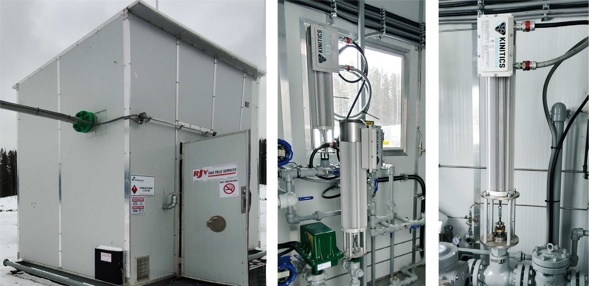 KVA38 methane service installation photos, equipment enclosure and actuator