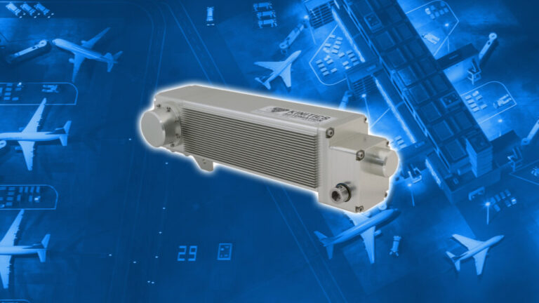 Kinitics KRA01 rotary actuator on blue aerospace background