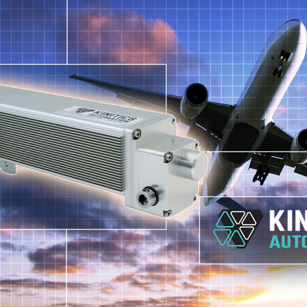 Kinitics KRA actuator with Boeing aircraft on blueprint background