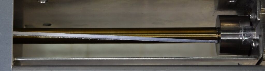 SMA torsion element heated and twisted to the actuated state
